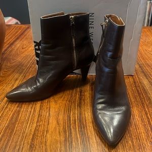 Nine West Dark Brown Leather booties  - size 9